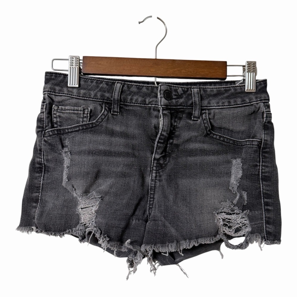 Guess Los Angeles Distressed Denim Shorts Black